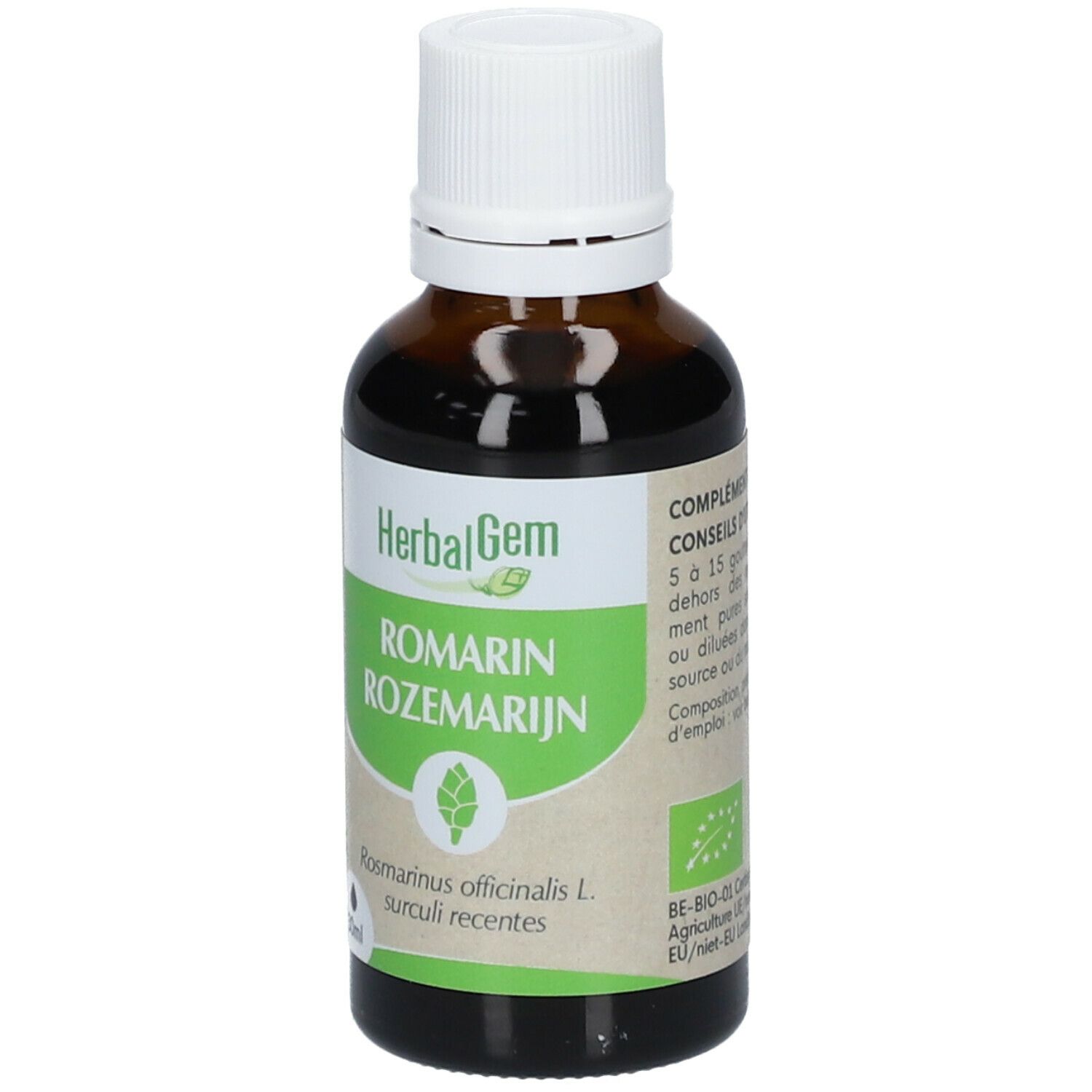 HERBALGEM - Rosmarin Bio - Nahrungsergänzungsmittel - Frischer Knospen Extrakt - Für Verdauung, Drainage, Entgiftung - 30 ml