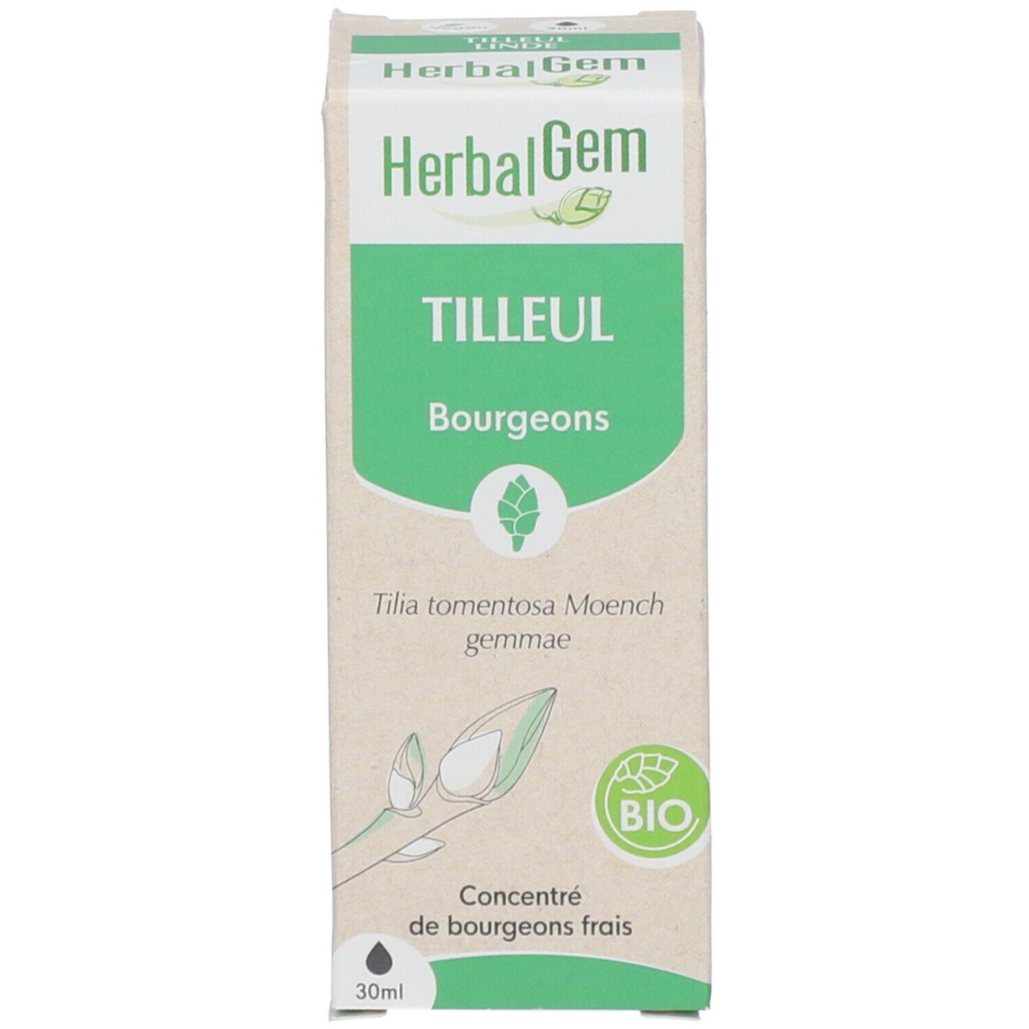 HERBALGEM - Tilleul Bio - Complément Alimentaire  - Extrait De Bourgeon Frais - Pour Sommeil & Détente - 30 ml