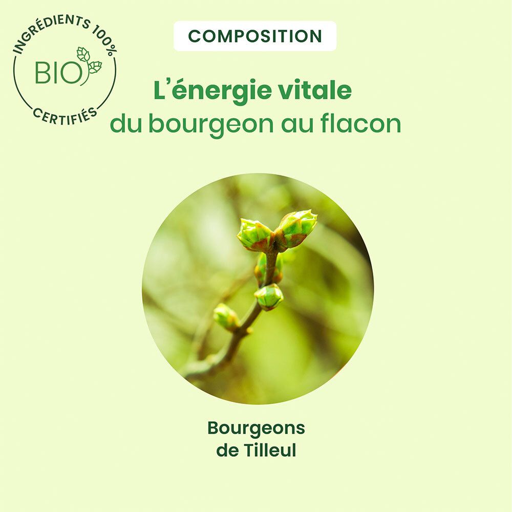 HERBALGEM - Tilleul Bio - Complément Alimentaire  - Extrait De Bourgeon Frais - Pour Sommeil & Détente - 15 ml