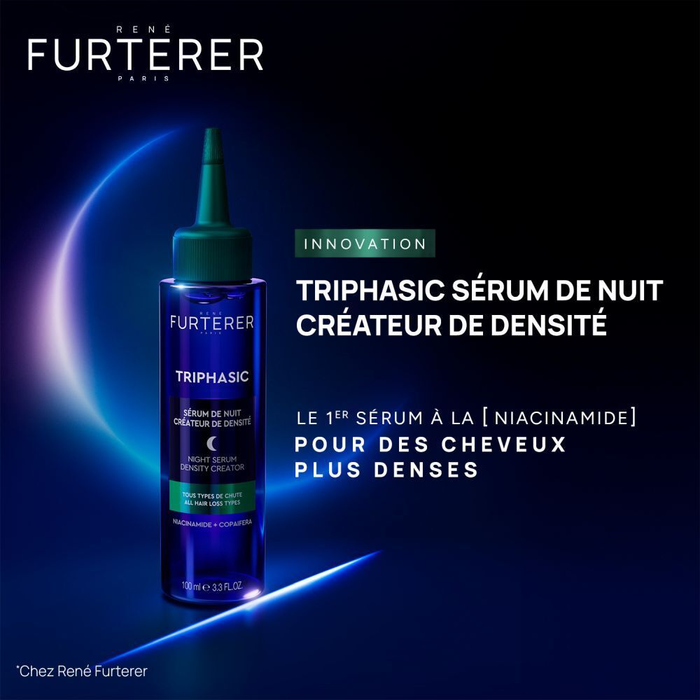 René Furterer Triphasic Nachtserum für dichteres Haar, 100ml Flasche.