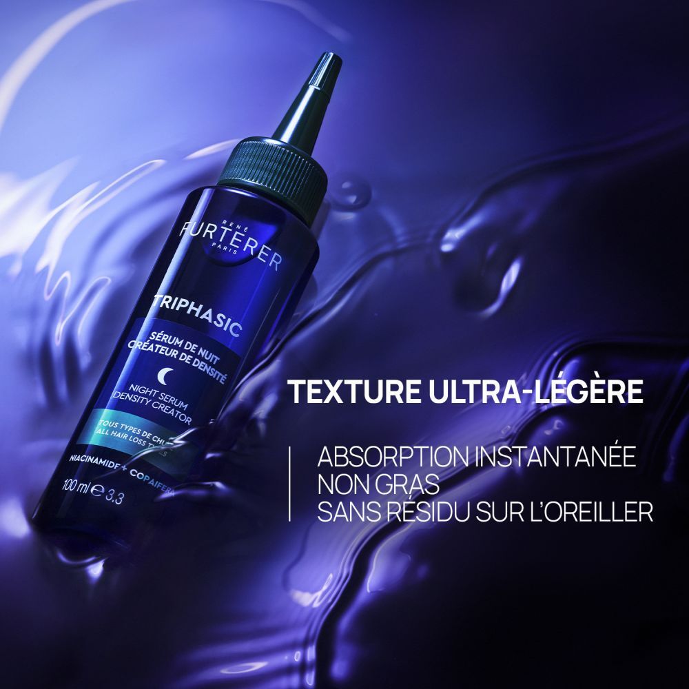 Dunkelblaue Flasche mit Applikator für Nachtserum, 100ml.