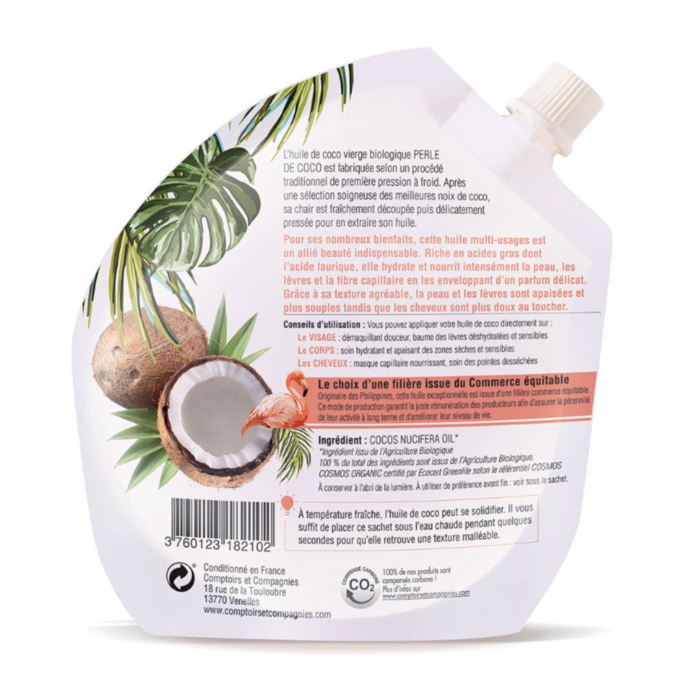 Comptoirs et Compagnies Huile de Coco Vierge Bio - Doypack de 250 ml