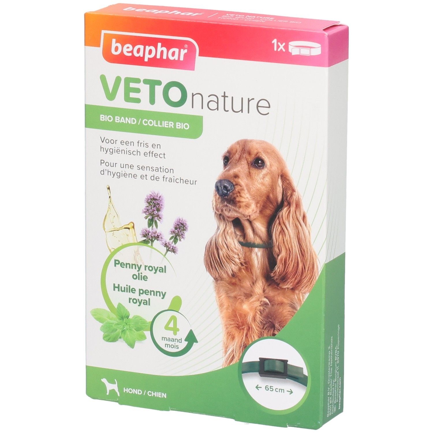 Beaphar Vetonature Bio Band für Hunde, 65 cm. Mit Penny Royal Öl.