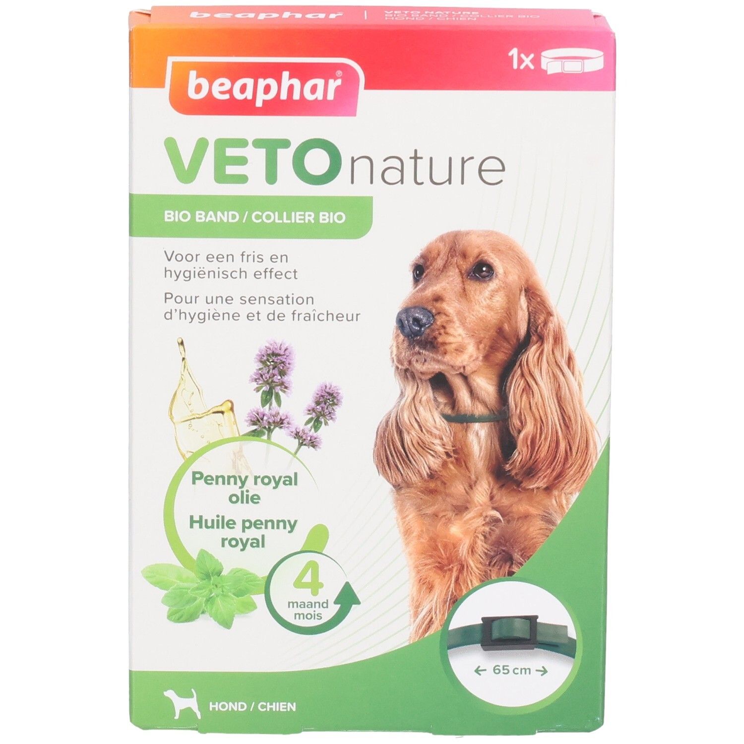 Beaphar Vetonature Bio Band für Hunde, 65 cm. Mit Penny Royal Öl.