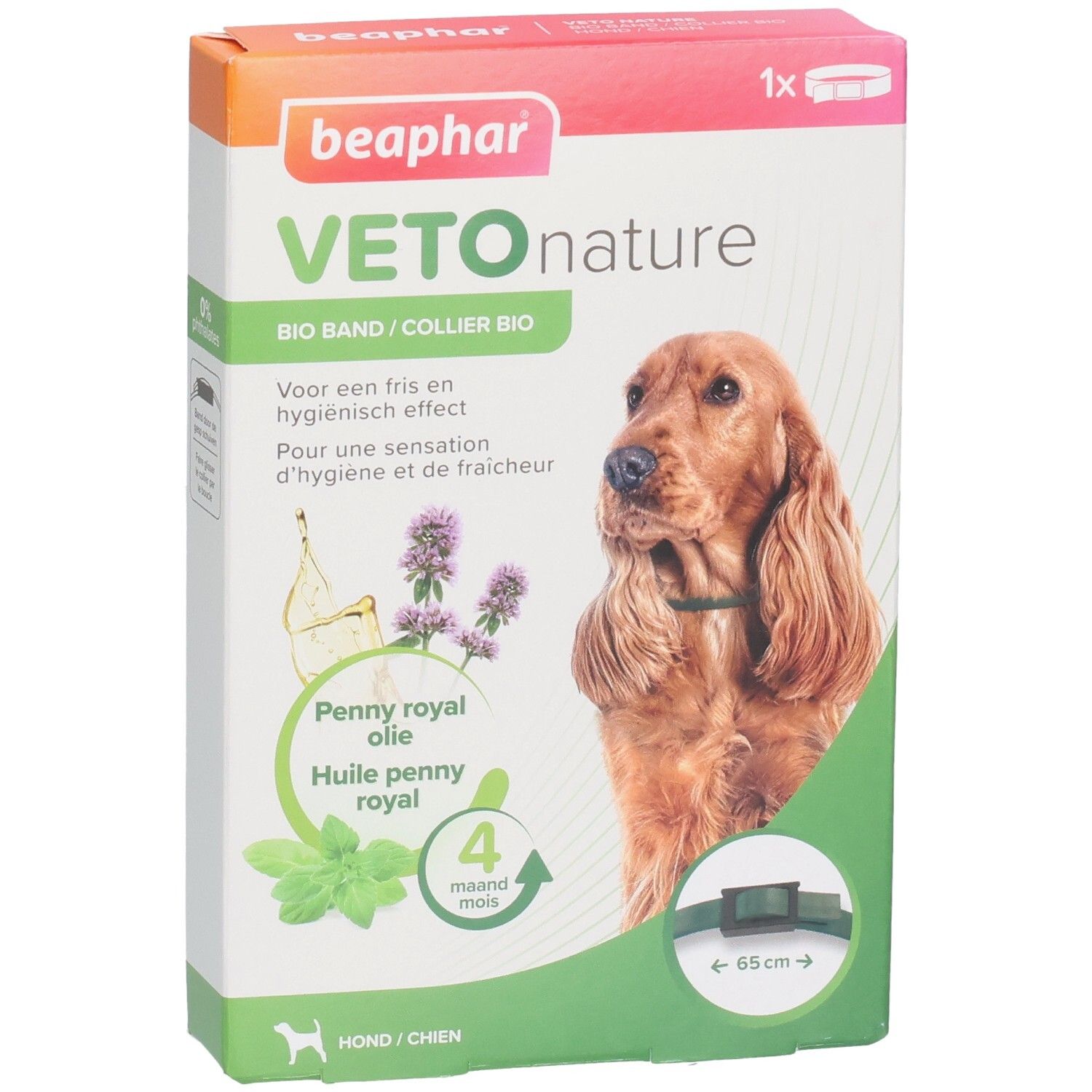 Beaphar Vetonature Bio Band für Hunde, 65 cm. Mit Penny Royal Öl.