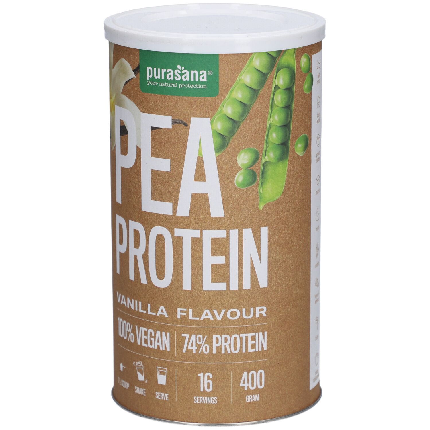Purasana Erbsenprotein Vanillegeschmack