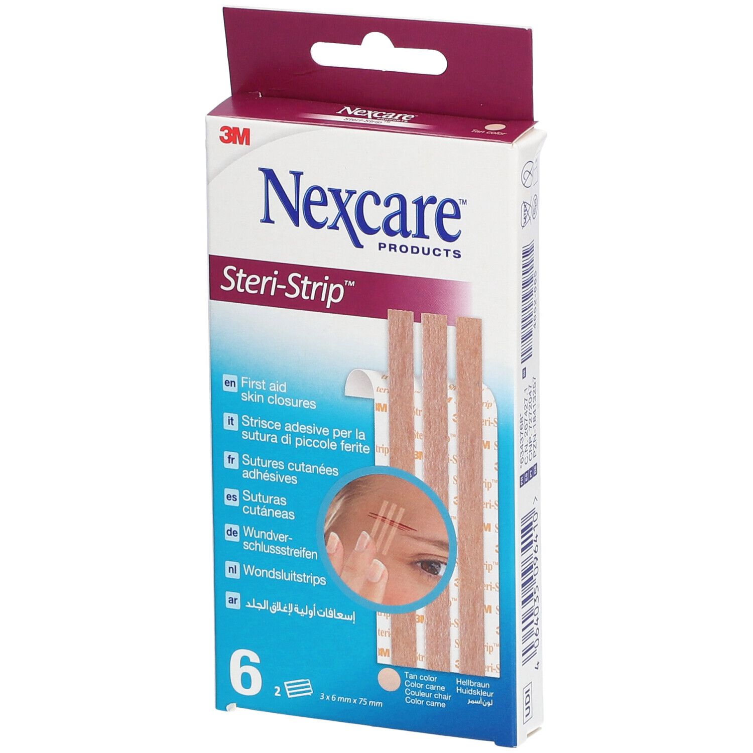 Nexcare™ Steri-Strip™ Hautnahtmaterial Hautfarbe 6 mm x 75 mm