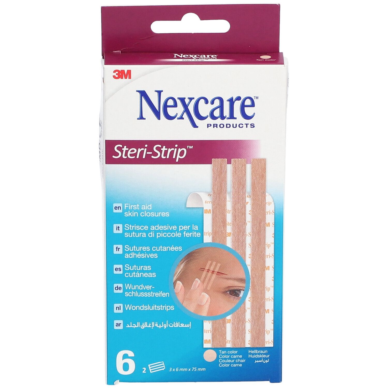 Nexcare™ Steri-Strip™ Hautnahtmaterial Hautfarbe 6 mm x 75 mm