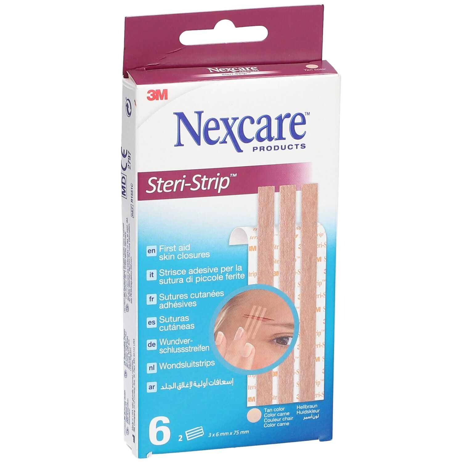 Nexcare™ Steri-Strip™ Hautnahtmaterial Hautfarbe 6 mm x 75 mm