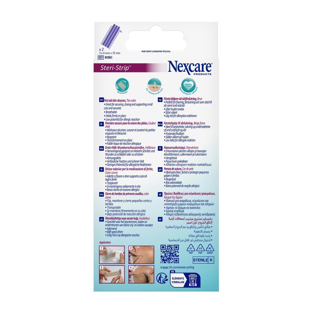 Nexcare™ Steri-Strip™ Hautnahtmaterial Hautfarbe 6 mm x 75 mm
