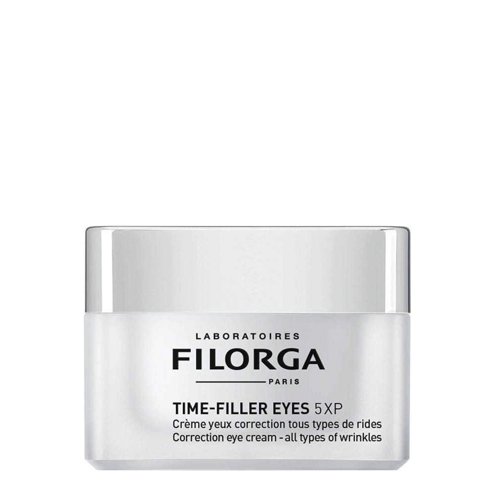 Pot FILORGA Time-Filler Eyes 5XP. Crème contour des yeux. Inscription : Correction eye cream - all types of wrinkles.
