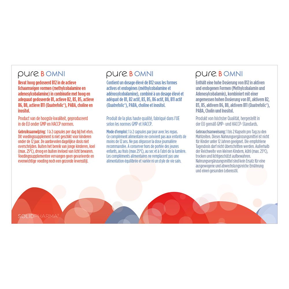 Rückseite der weißen Schachtel mit Text in drei Sprachen. Enthält Informationen zum Produkt.