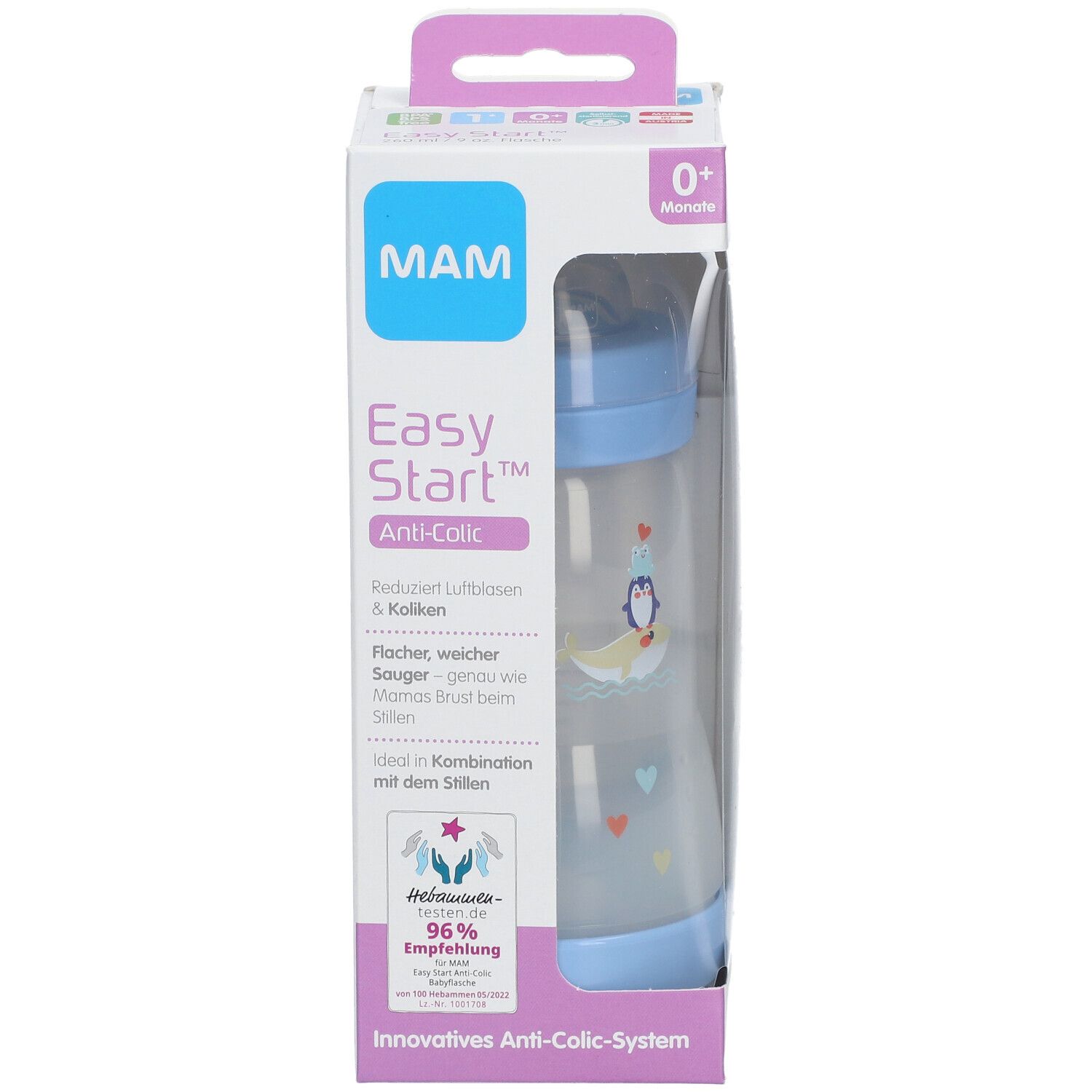 MAM Easy Start™ Biberon Anti-colique bleu 0 mois et + 260 ml
