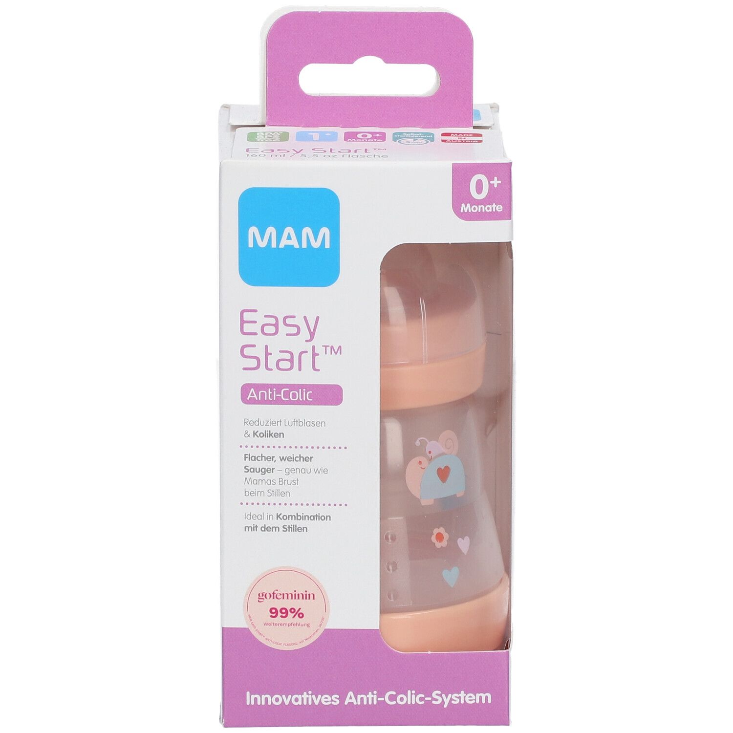 MAM Easy Start™ Anti-Kolik Flasche Ecru 0 Monate und + 160 ml