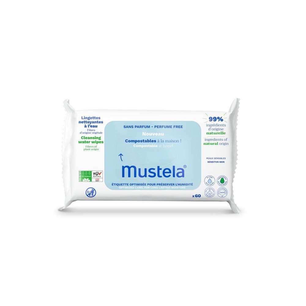 Mustela Lingettes Nettoyantes Eau Sans Parfum