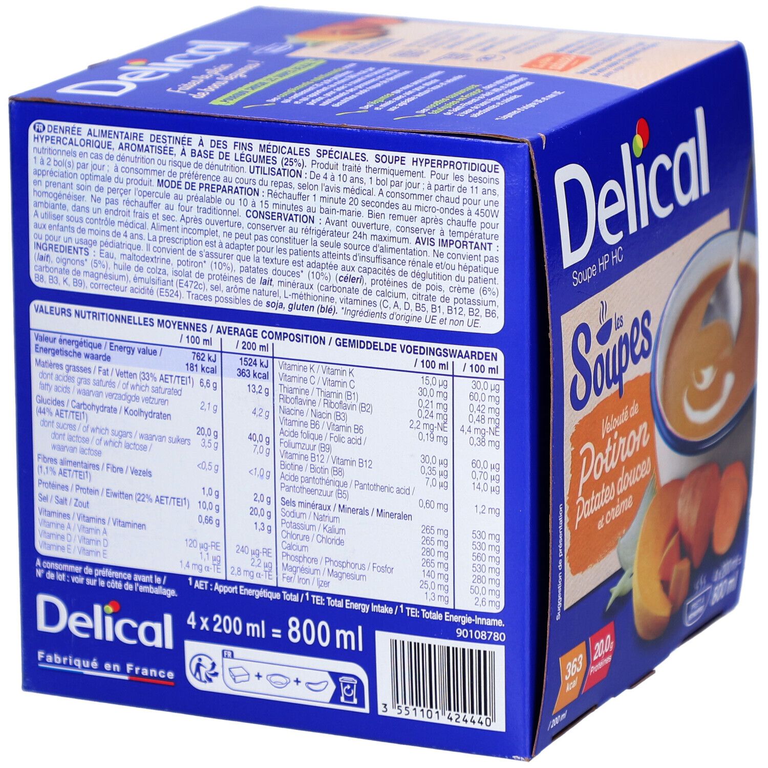 Delical Suppe HP HC Kürbiscremesuppe, Süßkartoffeln und Sahne