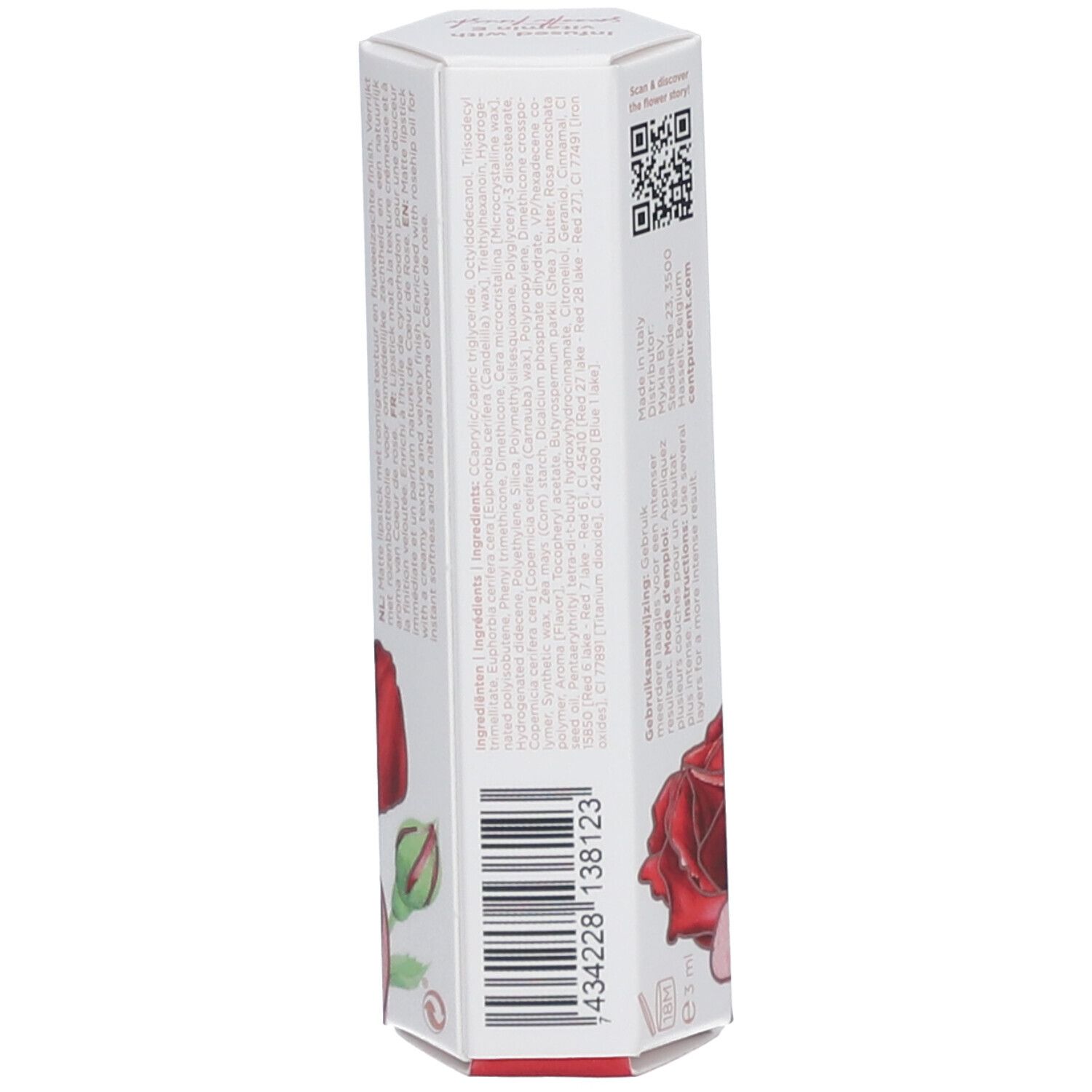 CENT PUR CENT Samt-Lippenstift Rot Rose