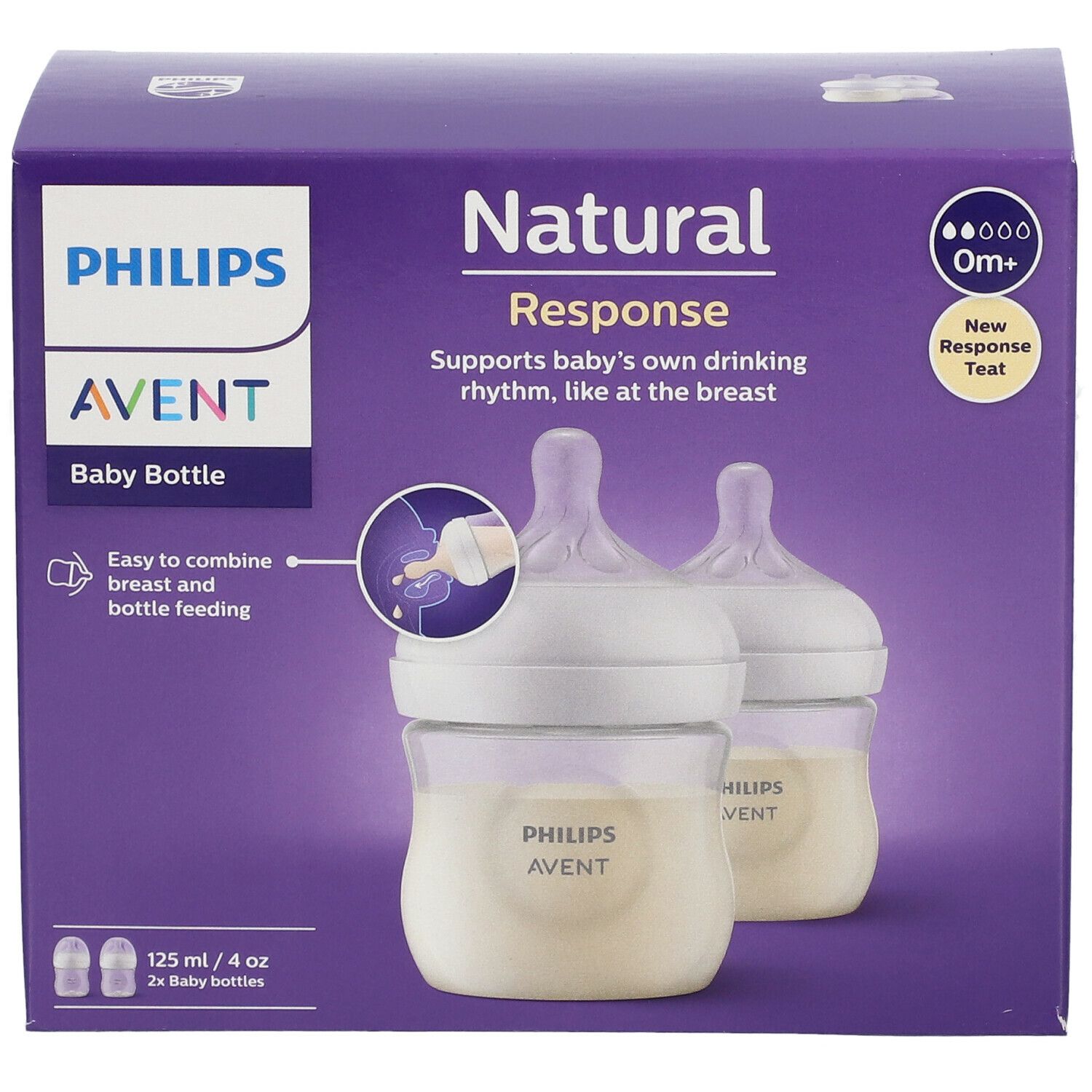 PHILIPS Avent Natural Response Biberons à réponse naturelle 2 x 125 ml SCY900/02