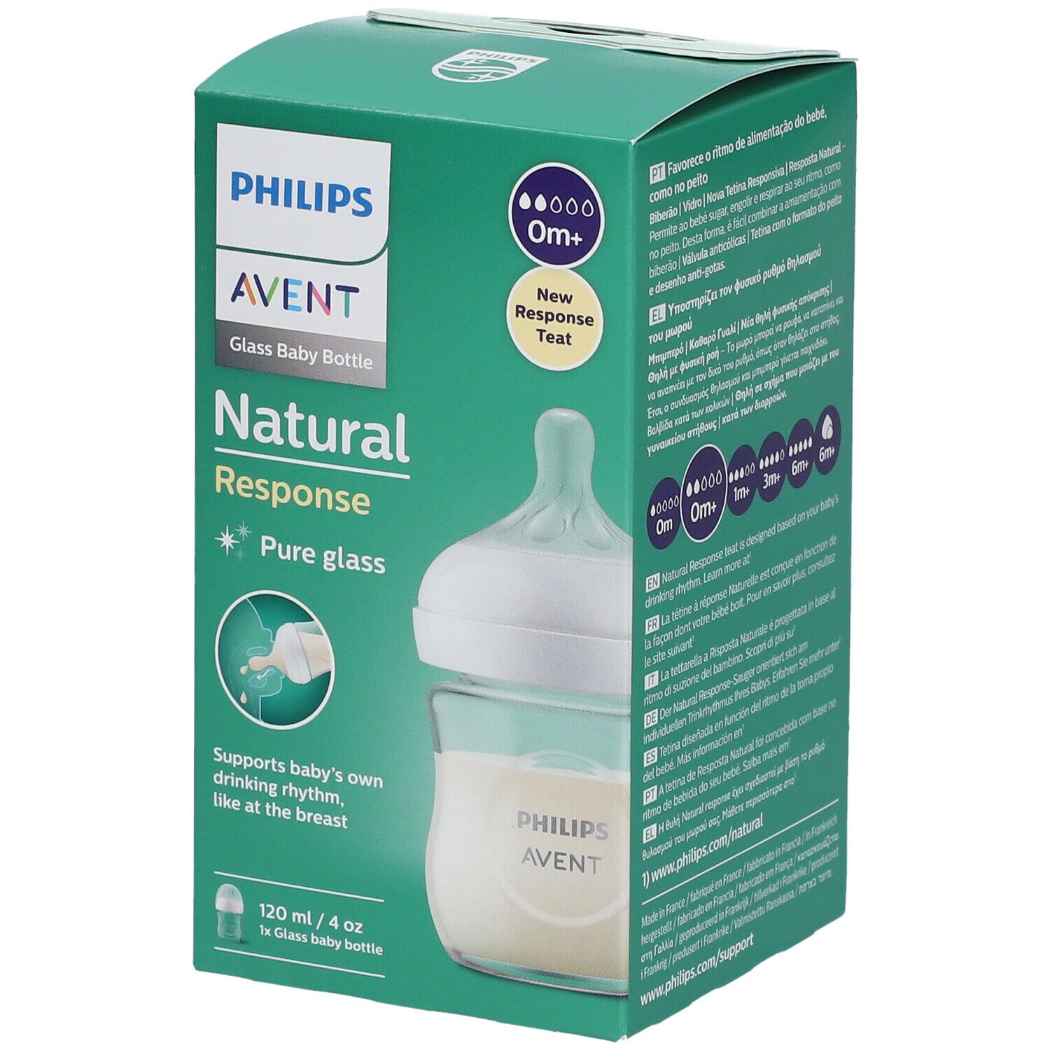 PHILIPS Avent Natural Response Biberon en verre 120 ml