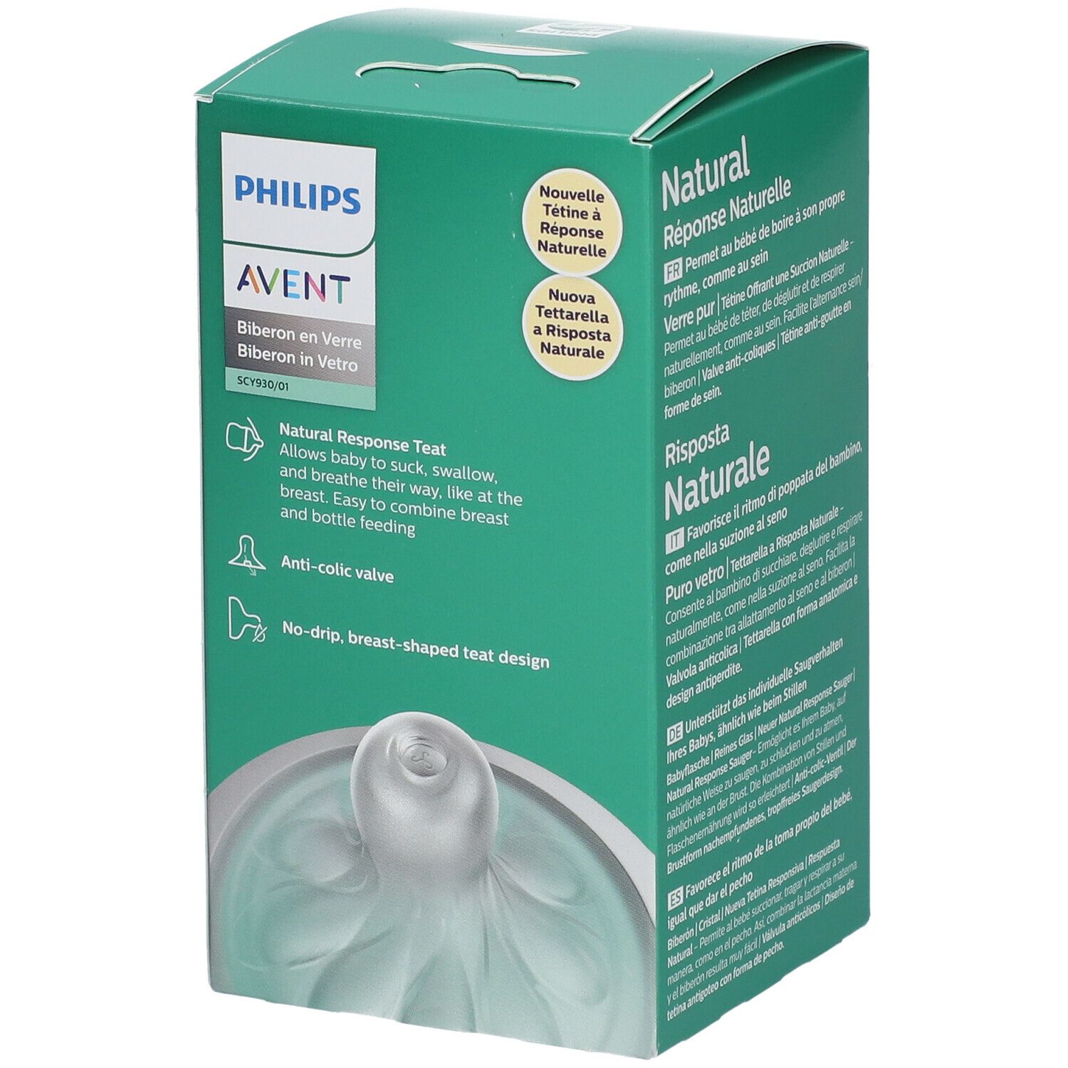 PHILIPS Avent Natural Response Biberon en verre 120 ml