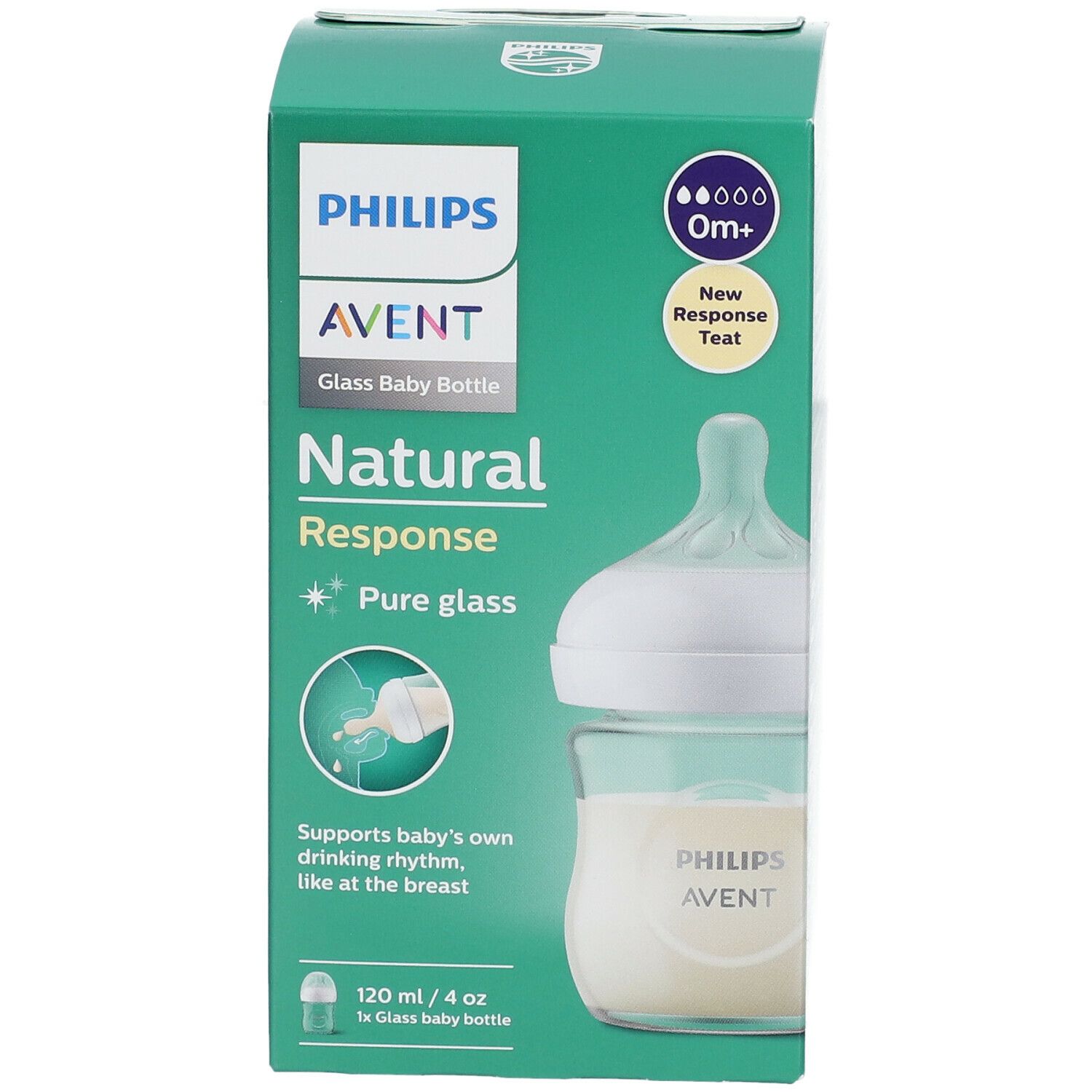 PHILIPS Avent Natural Response Biberon en verre 120 ml