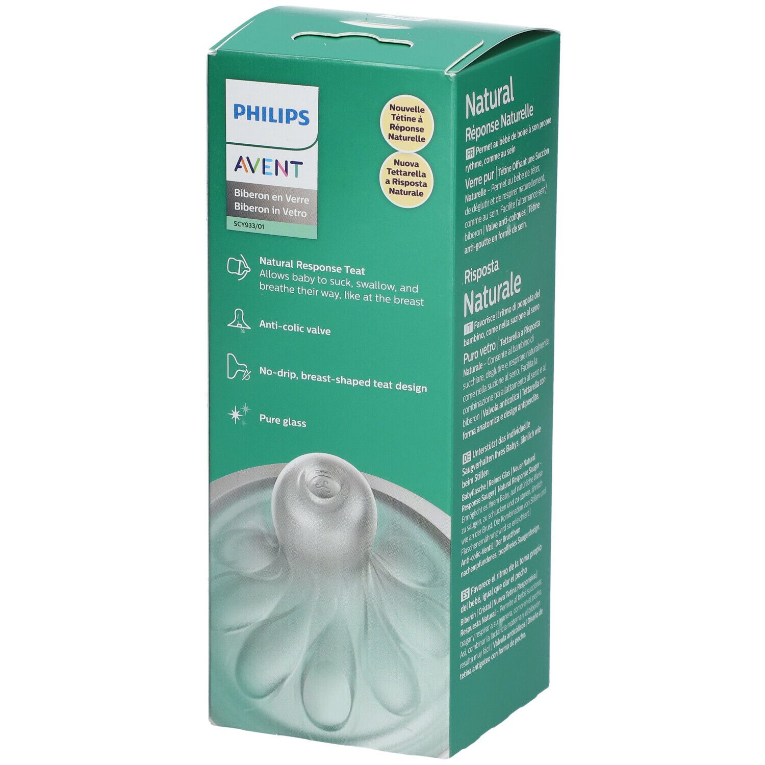 PHILIPS Avent Natural Response Biberon en verre 240 ml