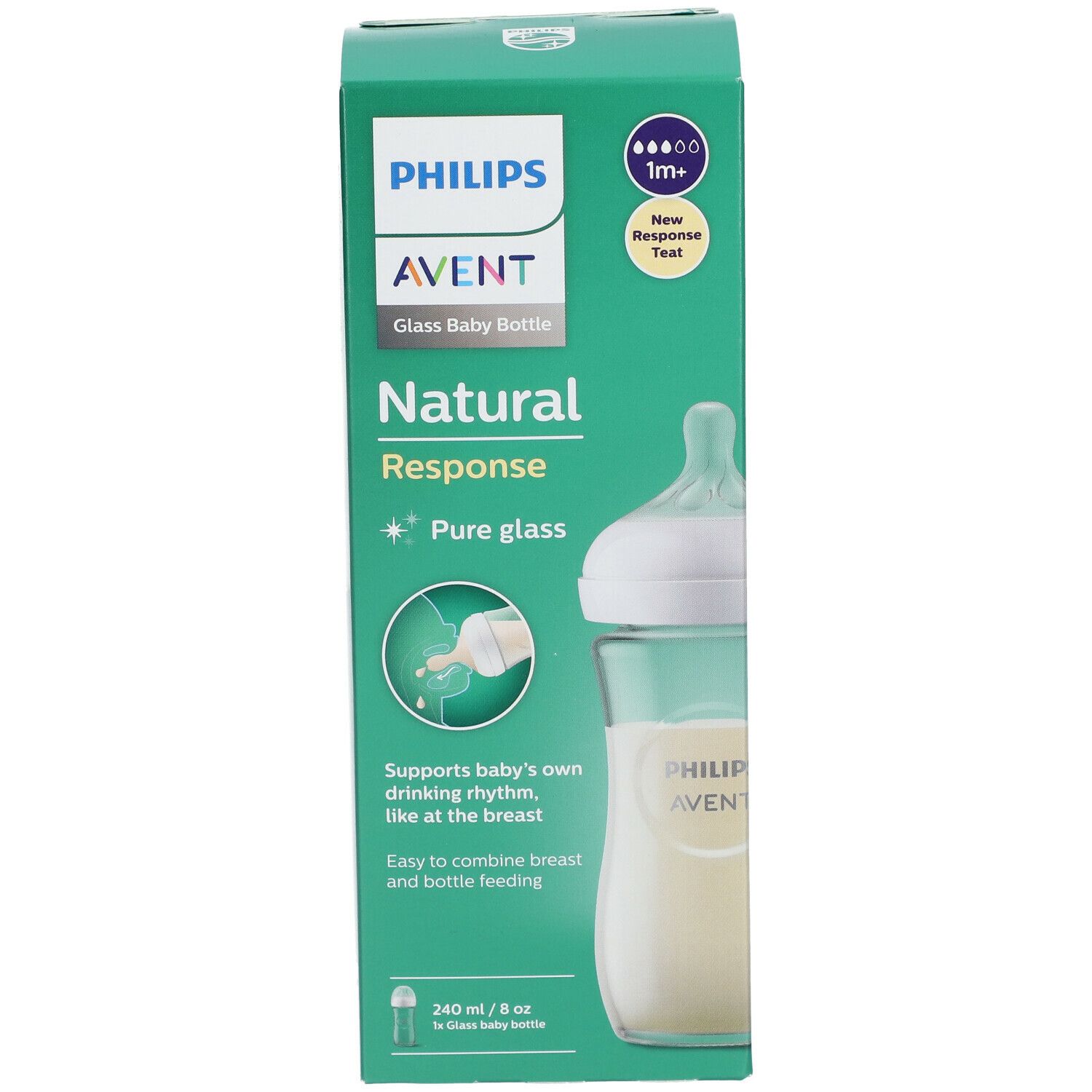 PHILIPS Avent Natural Response Biberon en verre 240 ml