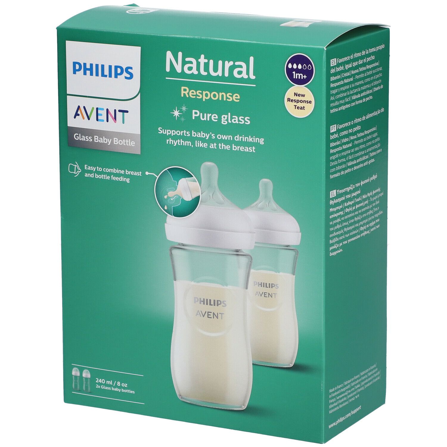 PHILIPS AVENT Natural Response Biberon en verre pour bébé 2 pc(s) - Redcare  Apotheke