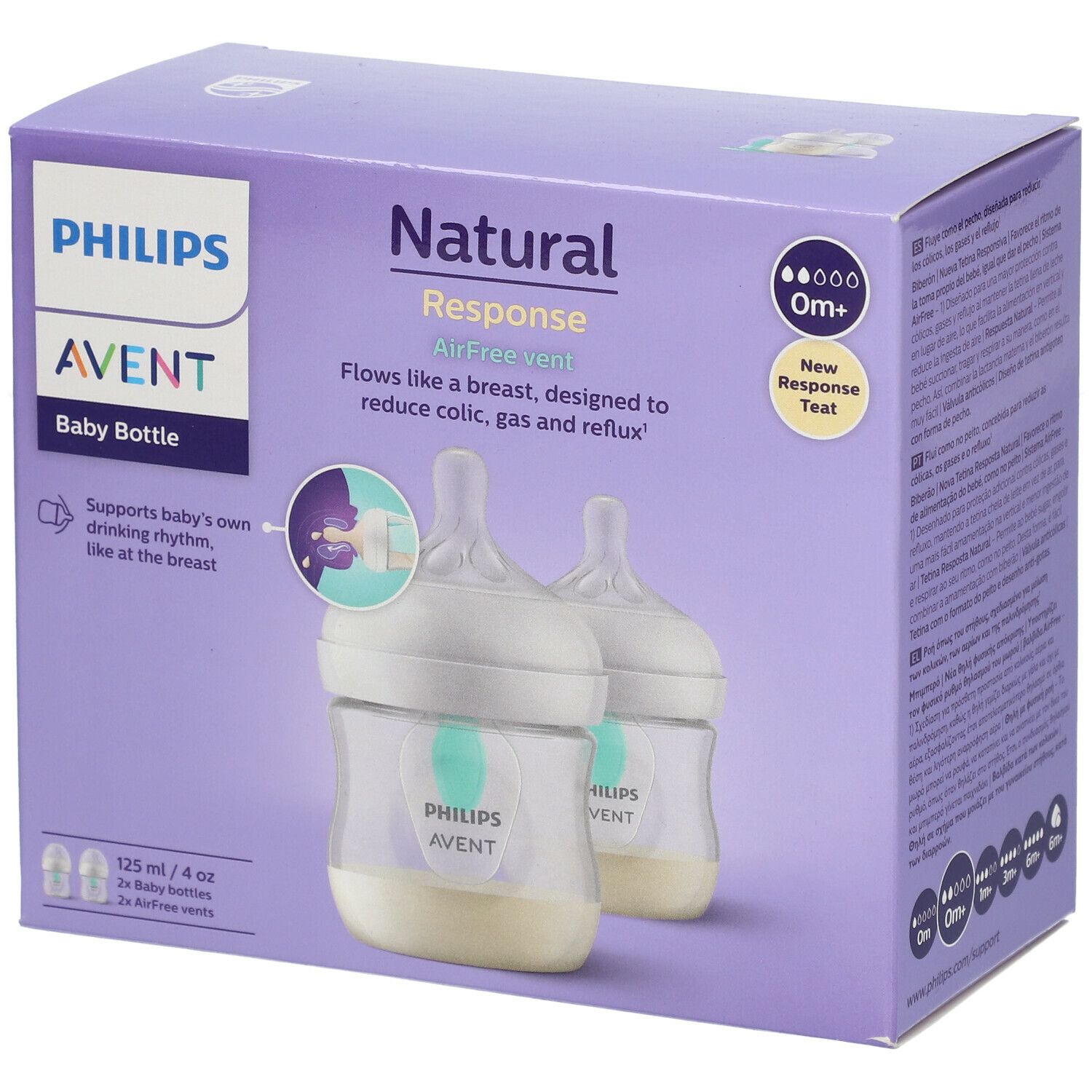 PHILIPS AVENT Natural Response  biberon avec valve AirFree SCY670/02 DUO