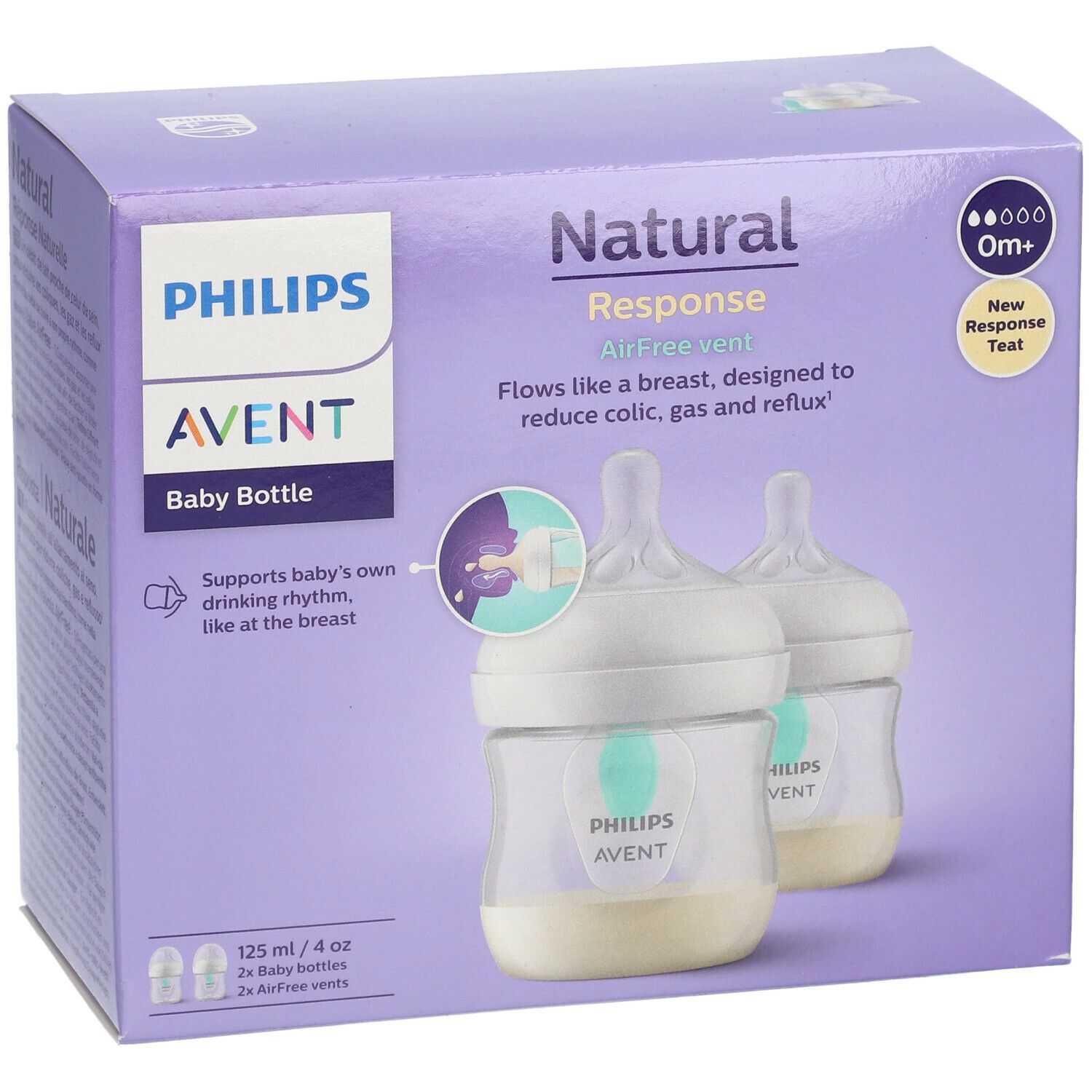 PHILIPS AVENT Natural Response  biberon avec valve AirFree SCY670/02 DUO