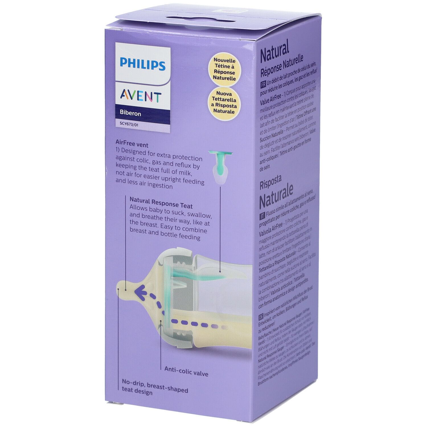 PHILIPS AVENT Natural Response Biberon avec Valve AirFree SCY673/01