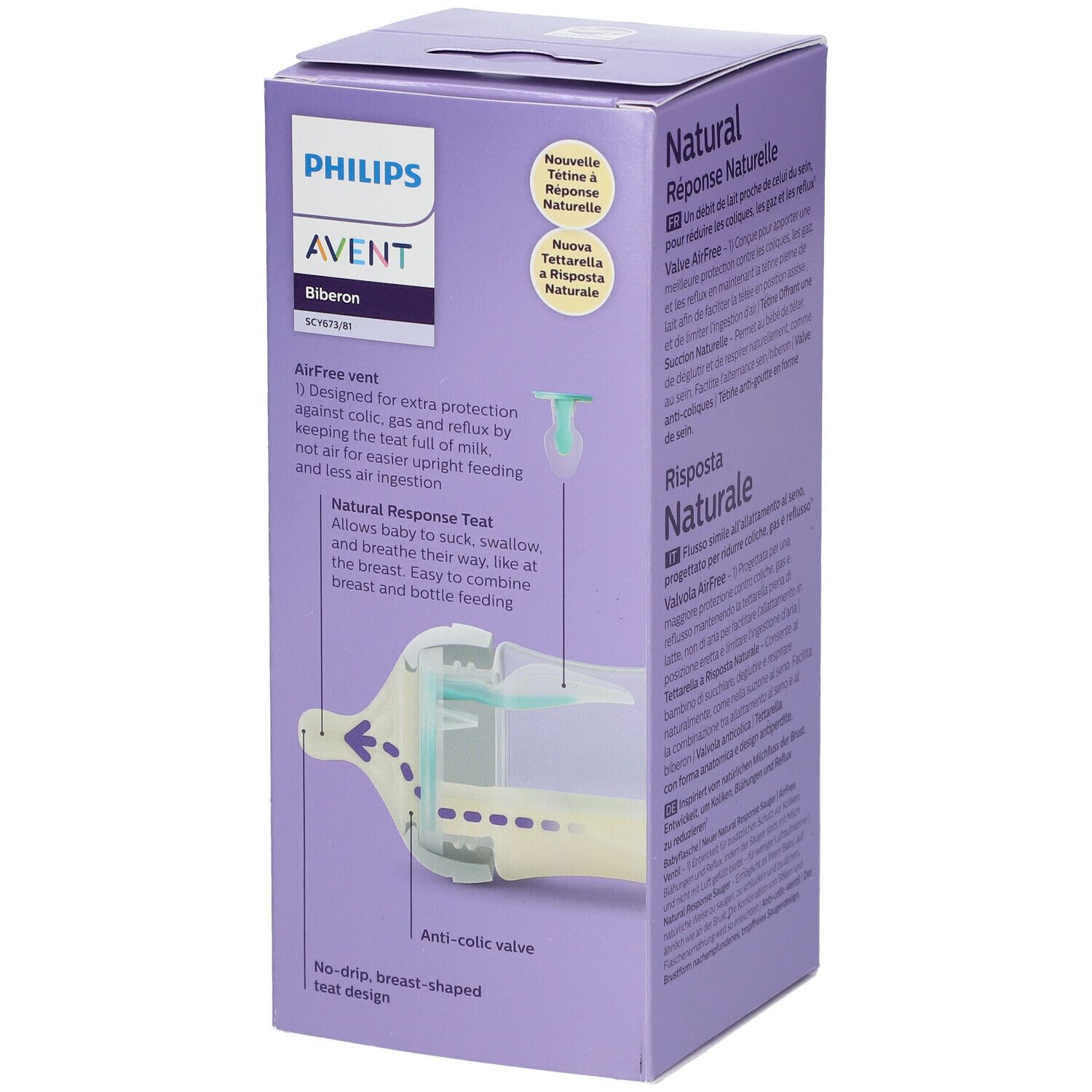 PHILIPS Avent Natural Response Biberon Valve AirFree 260 ml SCY673/81