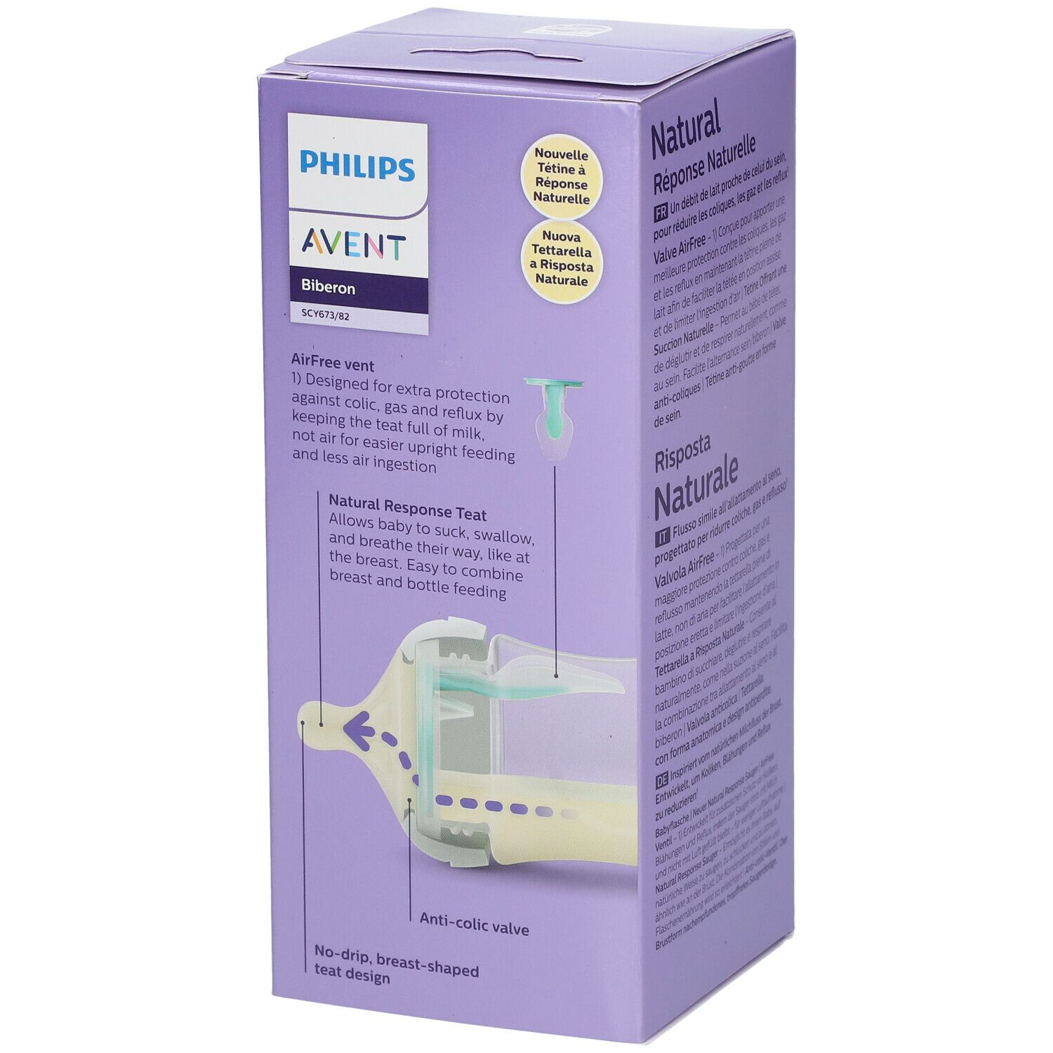 PHILIPS Avent Natural Response Biberon Valve AirFree 260 ml SCY673/82