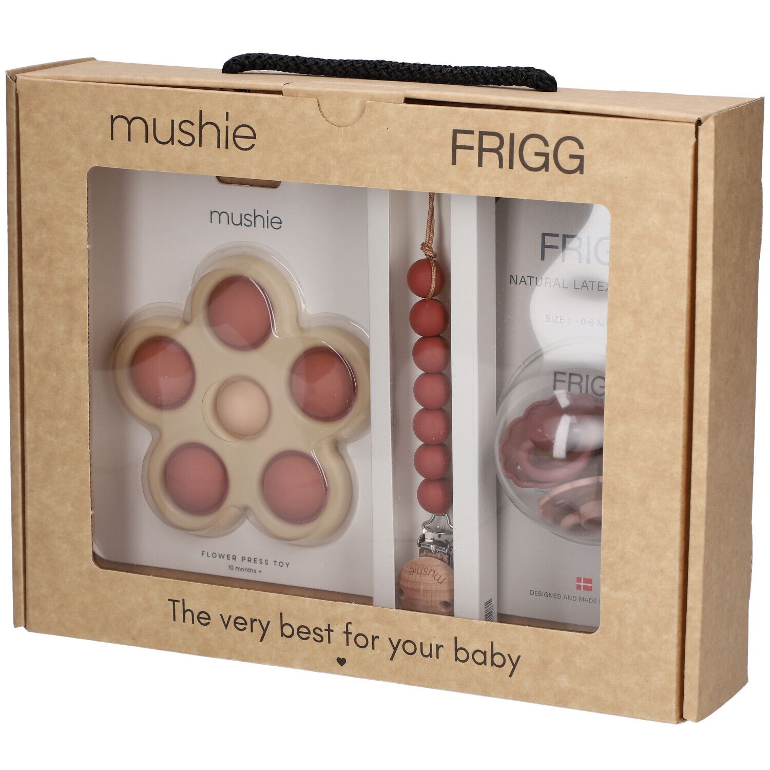 FRIGG Mushie Baby Geschenkbox, rosa