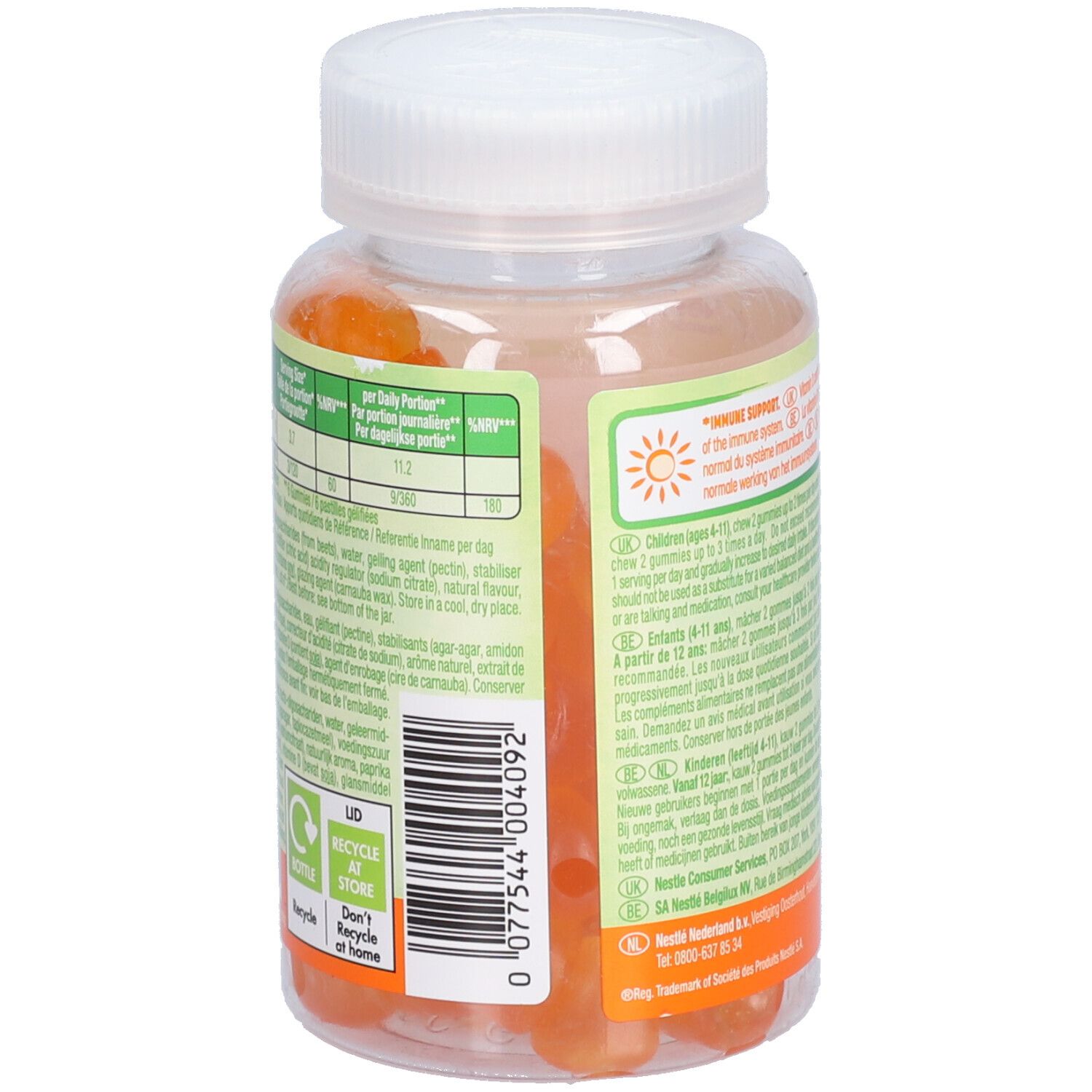 Nestle Optifibre Gummies  Appelsiensmaak