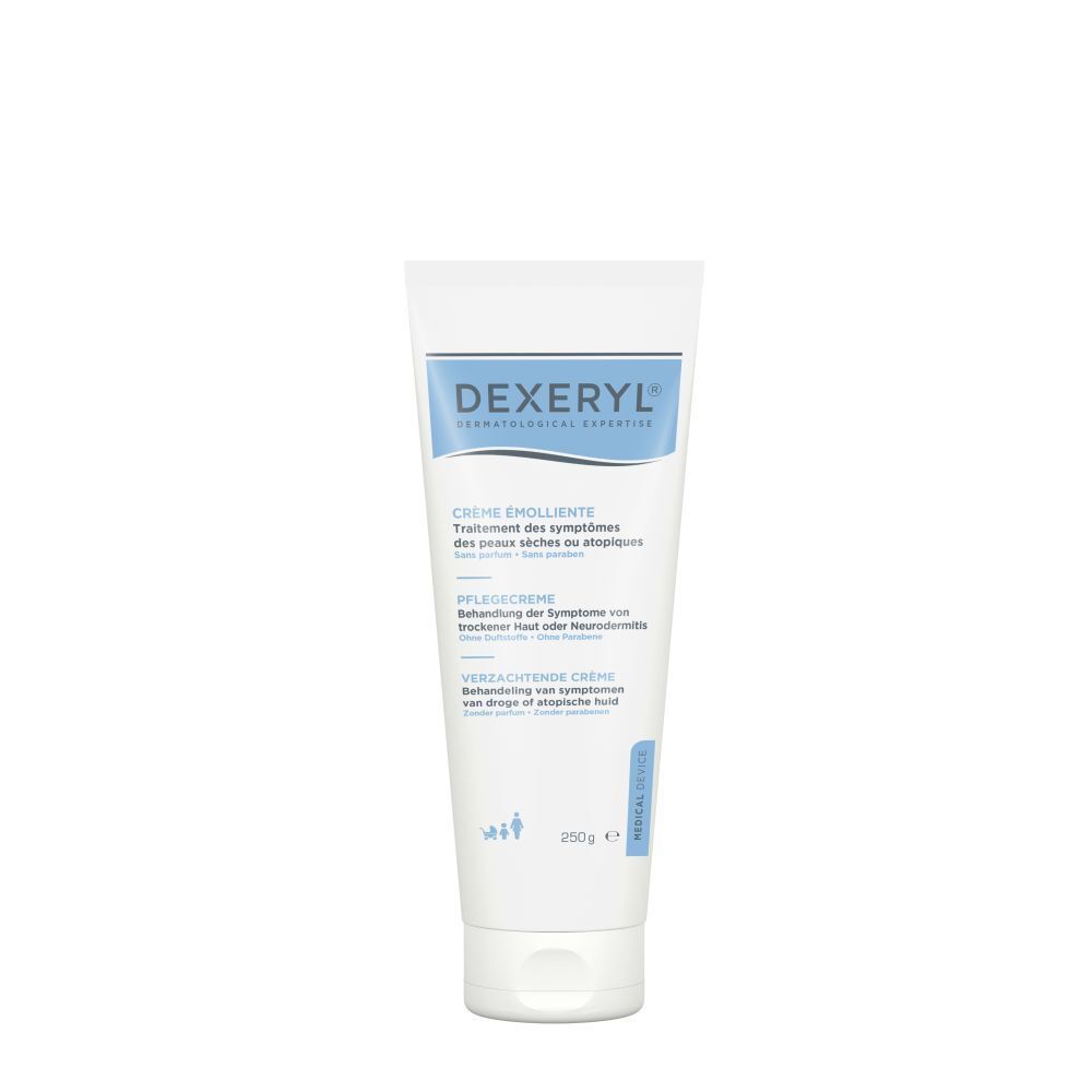 Tube de crème avec nom et texte du produit. 250g. Dispositif médical.