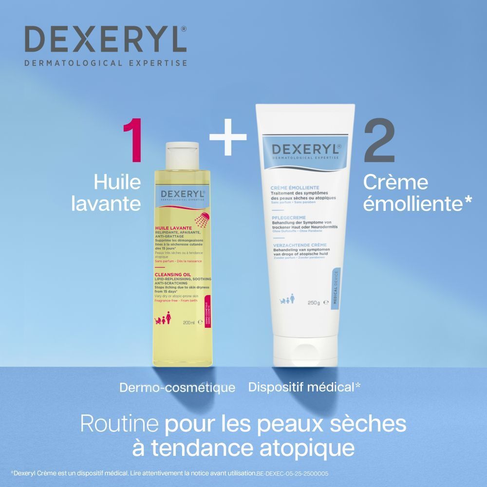 Visuel publicitaire avec tube de crème et texte. Dispositif médical.