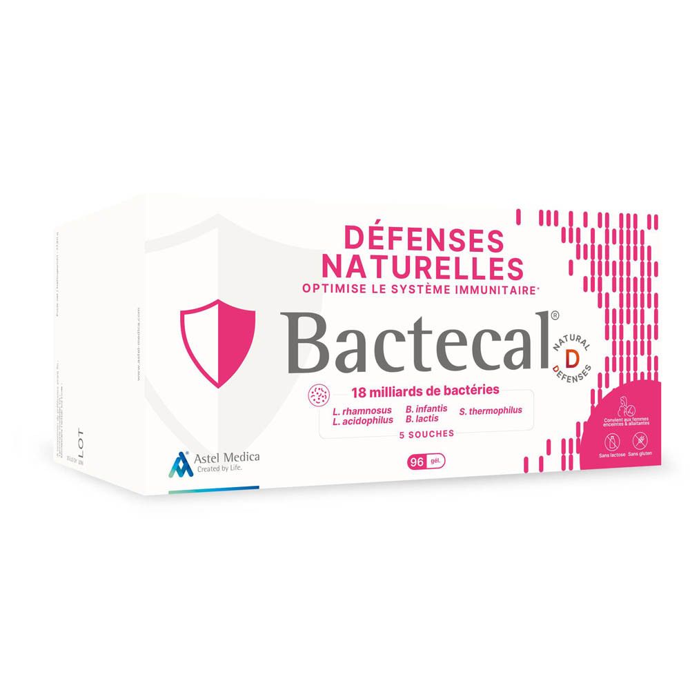 Boîte Bactecal D de 96 sachets, focus sur les défenses naturelles.