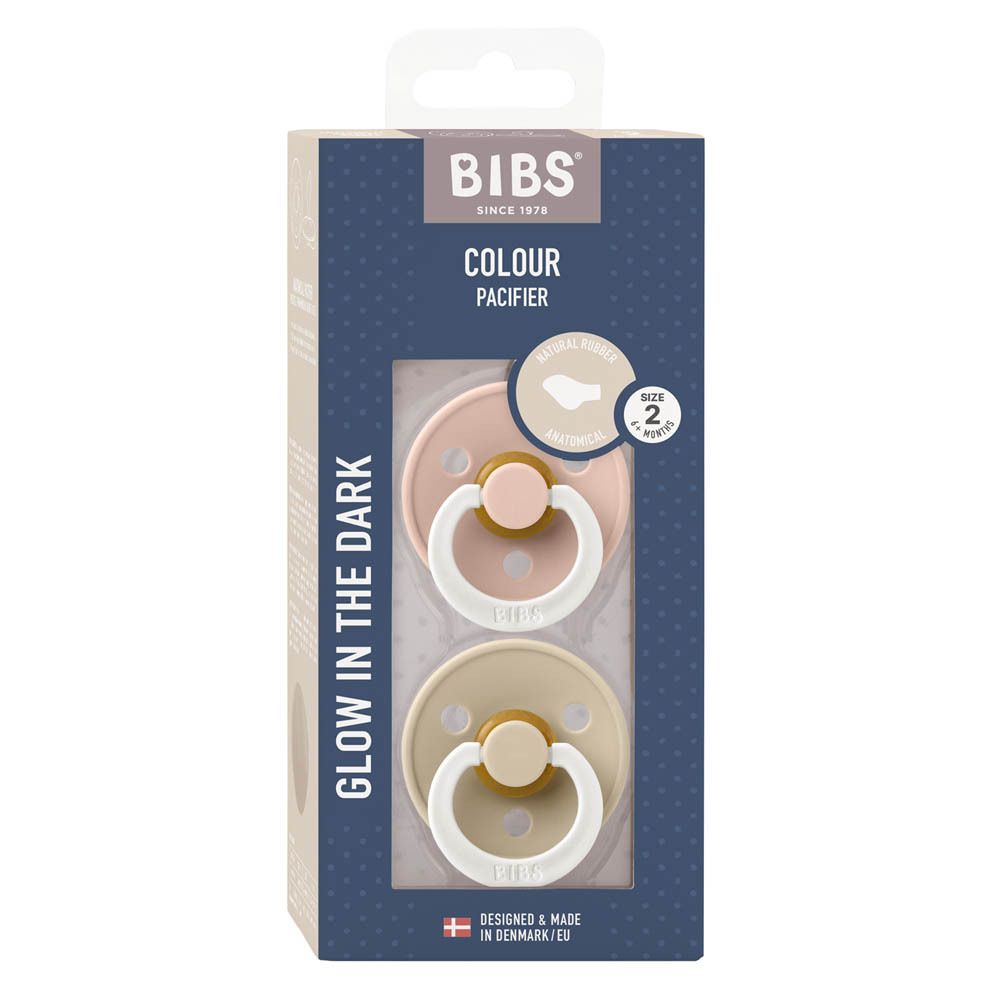BIBS Tétine anatomique Glow Vanille - Blush 6-18 mois