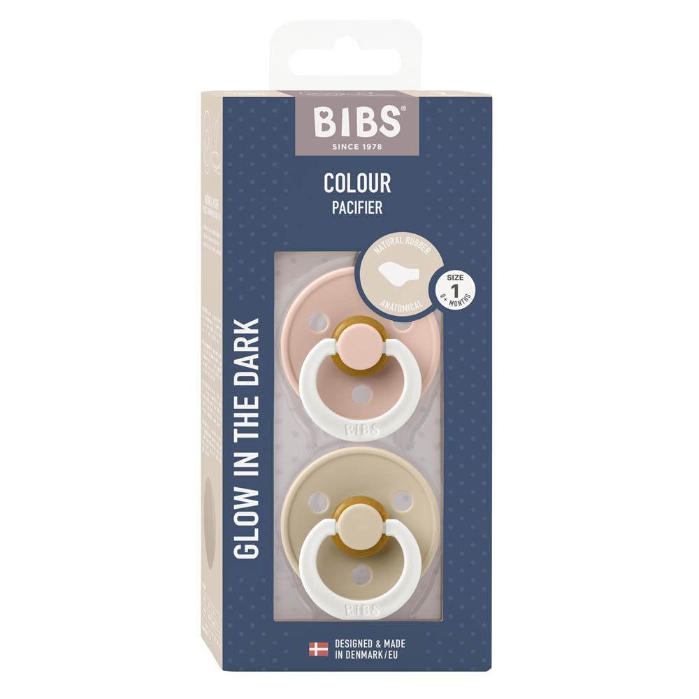 BIBS Anatomisch geformter Sauger Glow Vanille - Blush 0-6 Monate