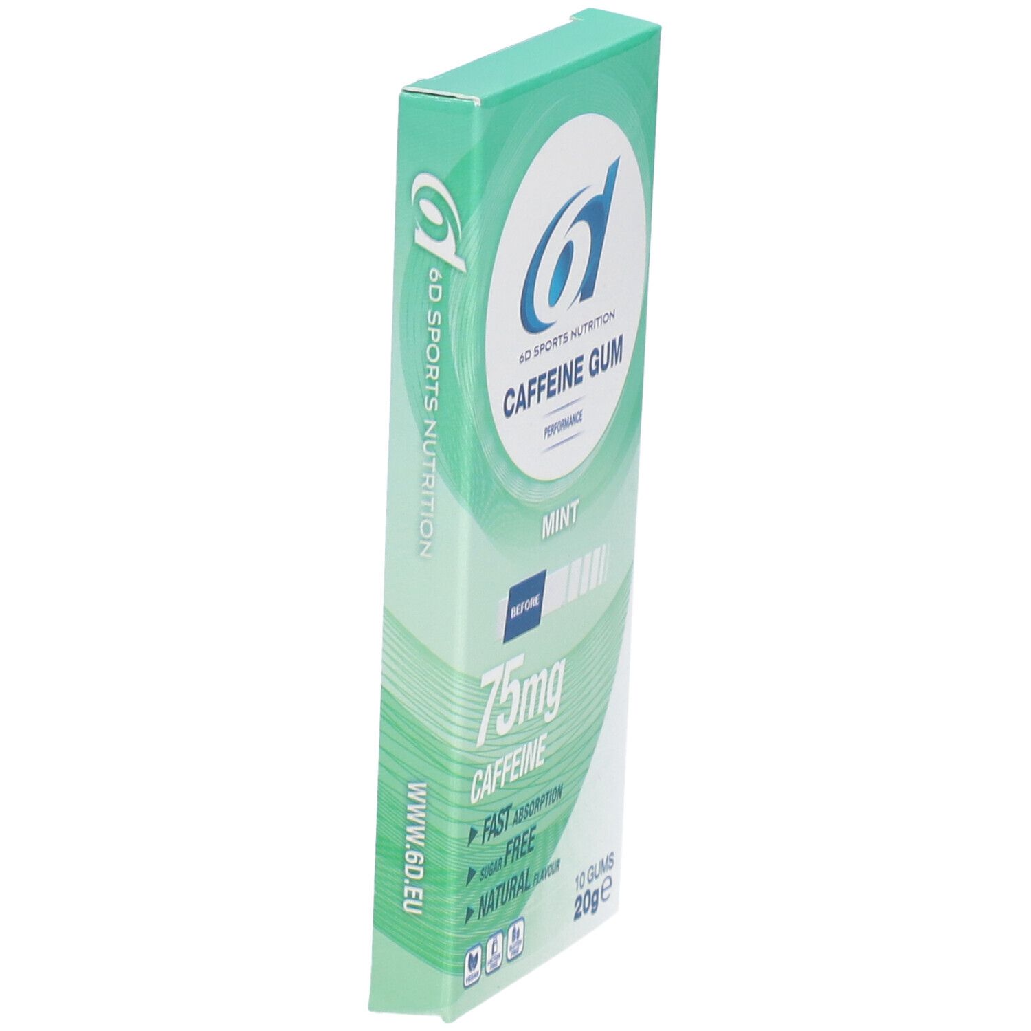 6D Sports Nutrition Caffeine Gum Mint