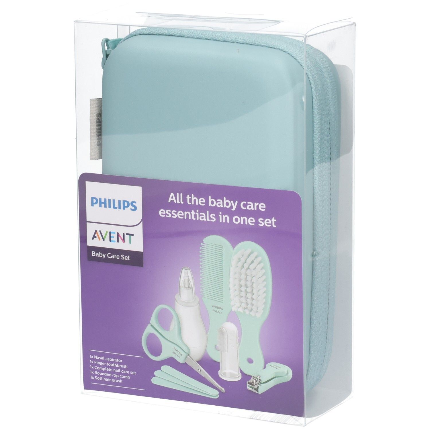 Philips Avent Baby Care Set im Etui: Nasensauger, Kamm, Bürste, Nagelpflege.