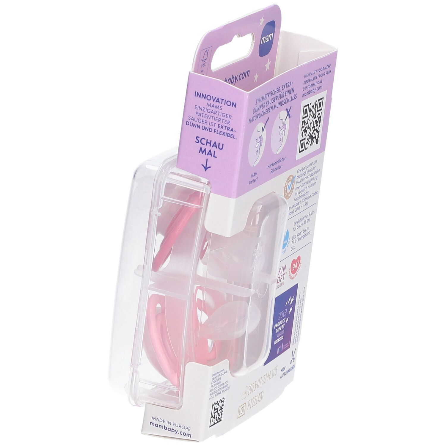 MAM Perfect Nuit Rosa Silikon-Schnuller-Duo ab 16 Monaten