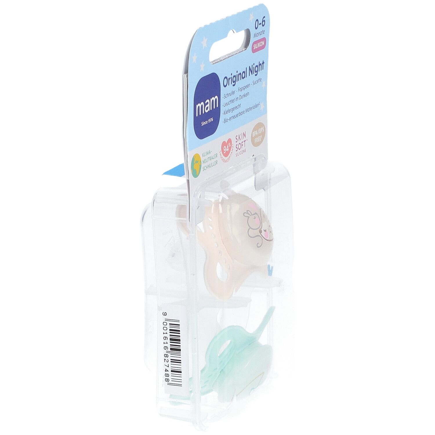 MAM Original Pure Night Silicone Tétines 0-6 (couleur au choix)