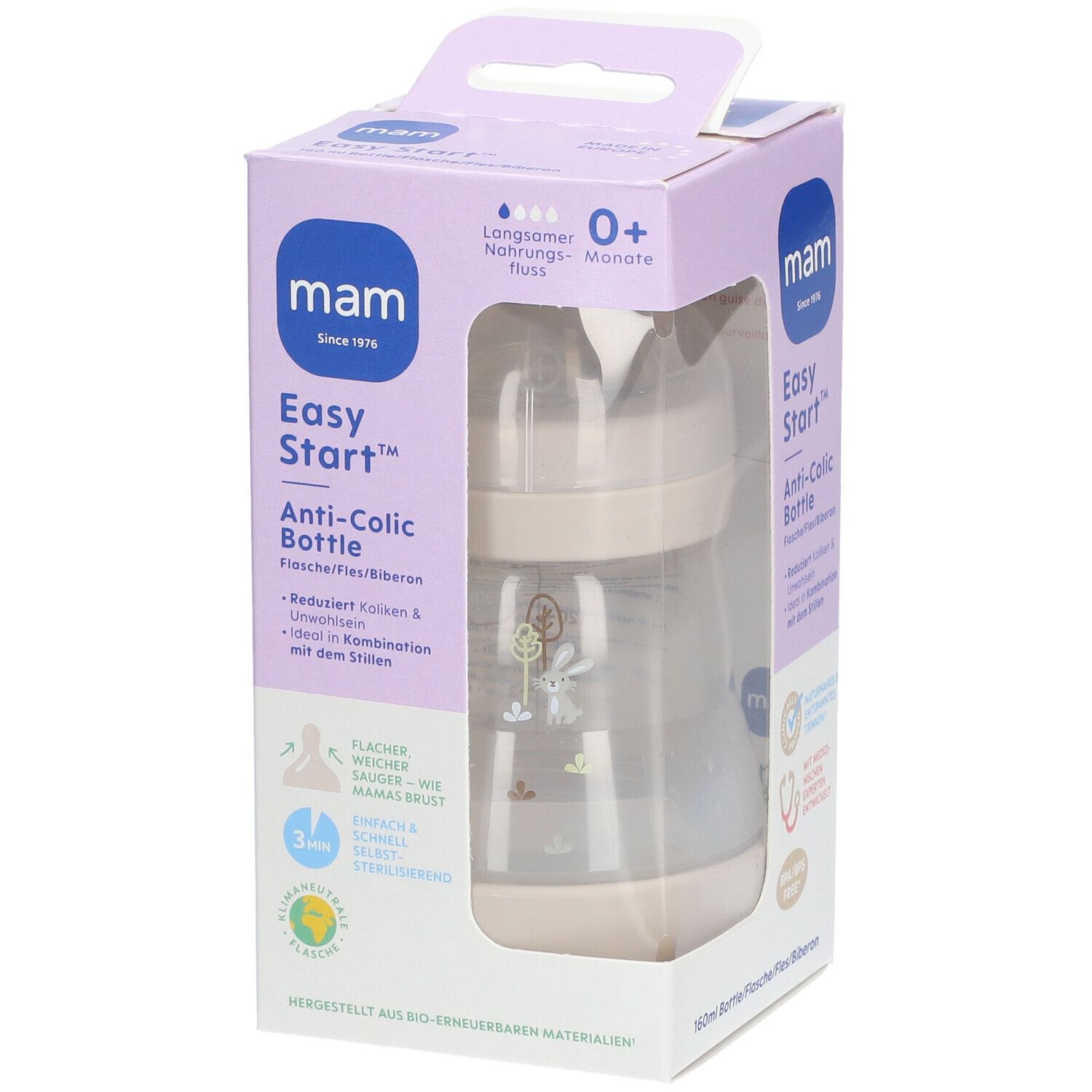 MAM Easy Start™ Biberon anti-coliques beige 160 ml - 0 mois et +