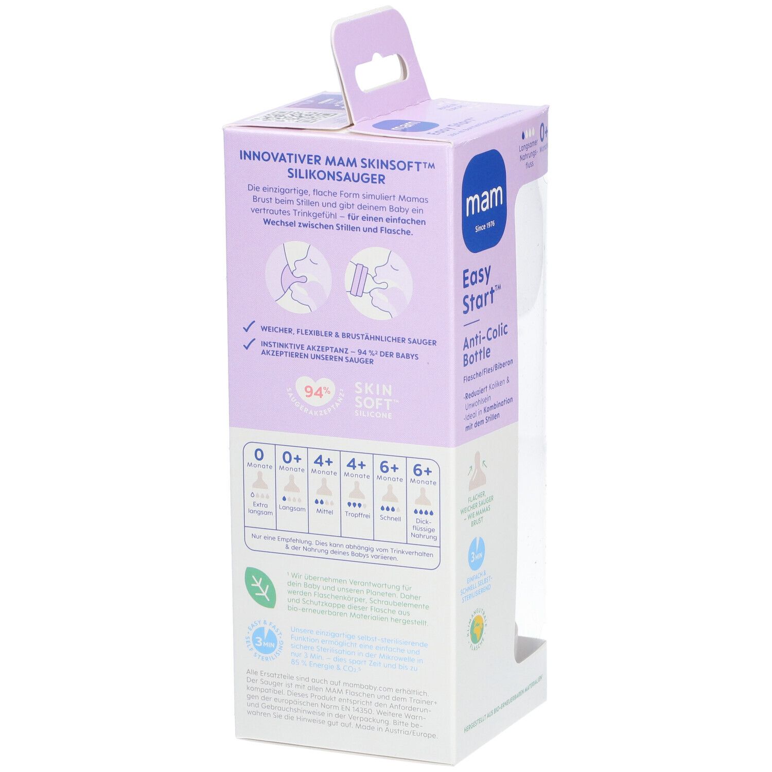 MAM Biberon Easy Start™ Uni anti-colique 0+ mois