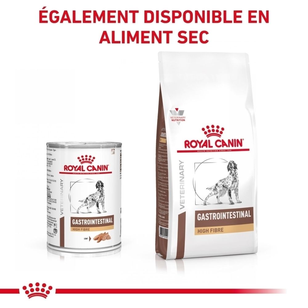 Royal Canin Gastrointestinal Nassfutter-Dose mit Hundemotiv und Produktinformationen.