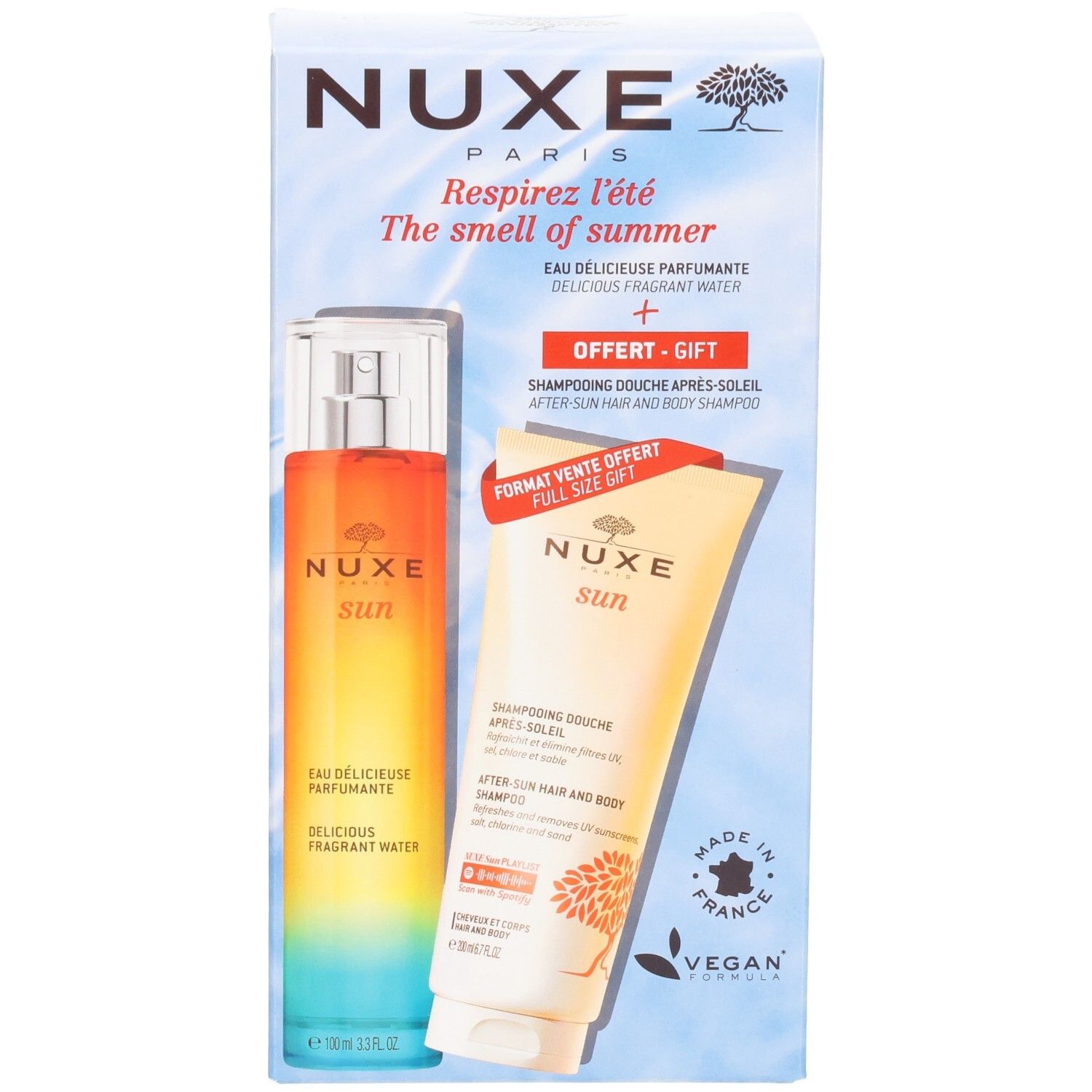 Nuxe Sun Set: Duftendes Wasser und After-Sun Shampoo.