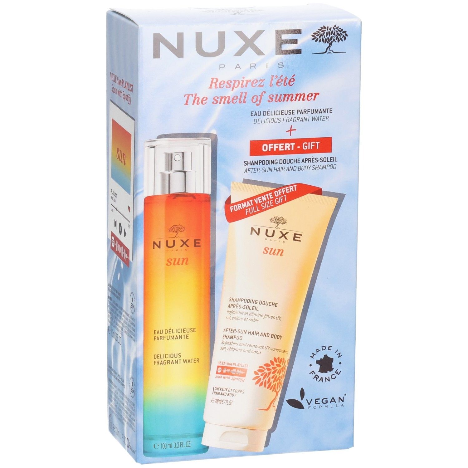 Nuxe Sun Set: Duftendes Wasser und After-Sun Shampoo.