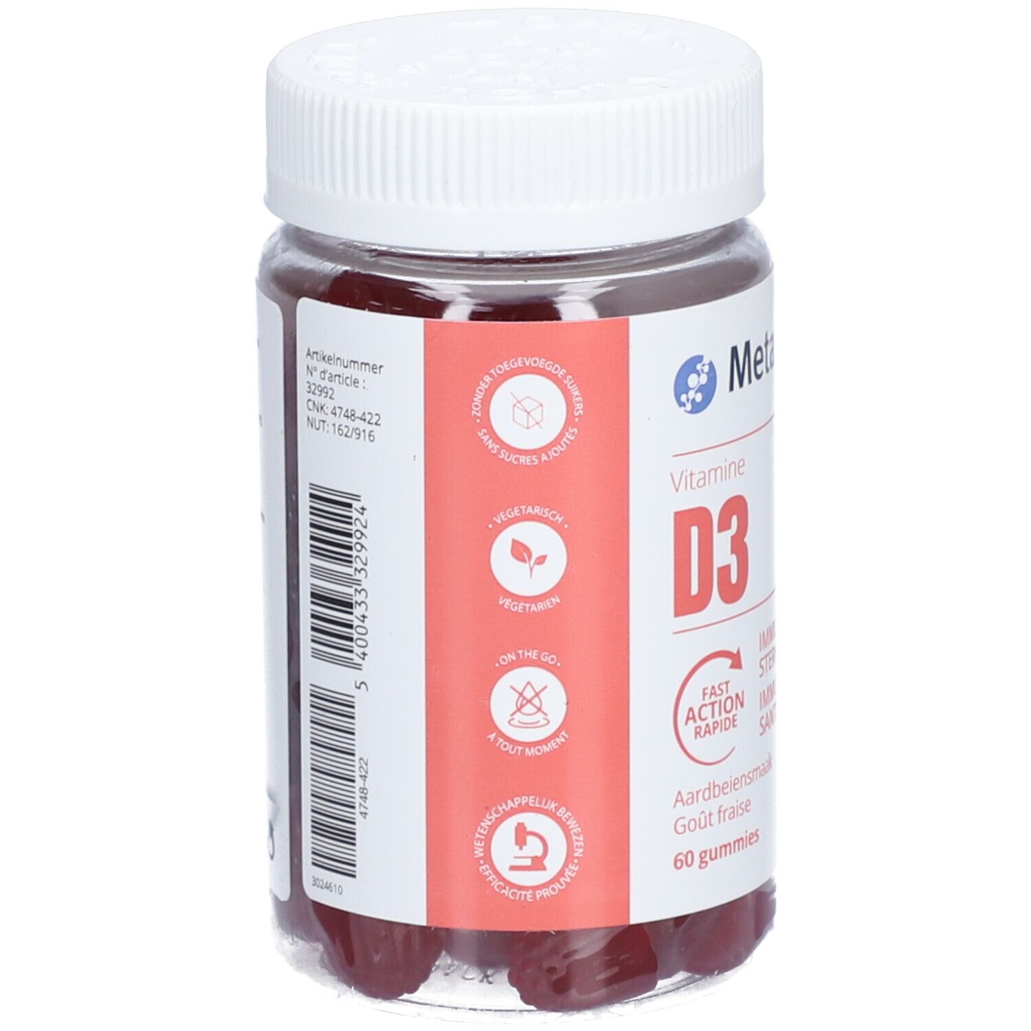 Vitamine D 1000IE Aardbeien 60 gummies